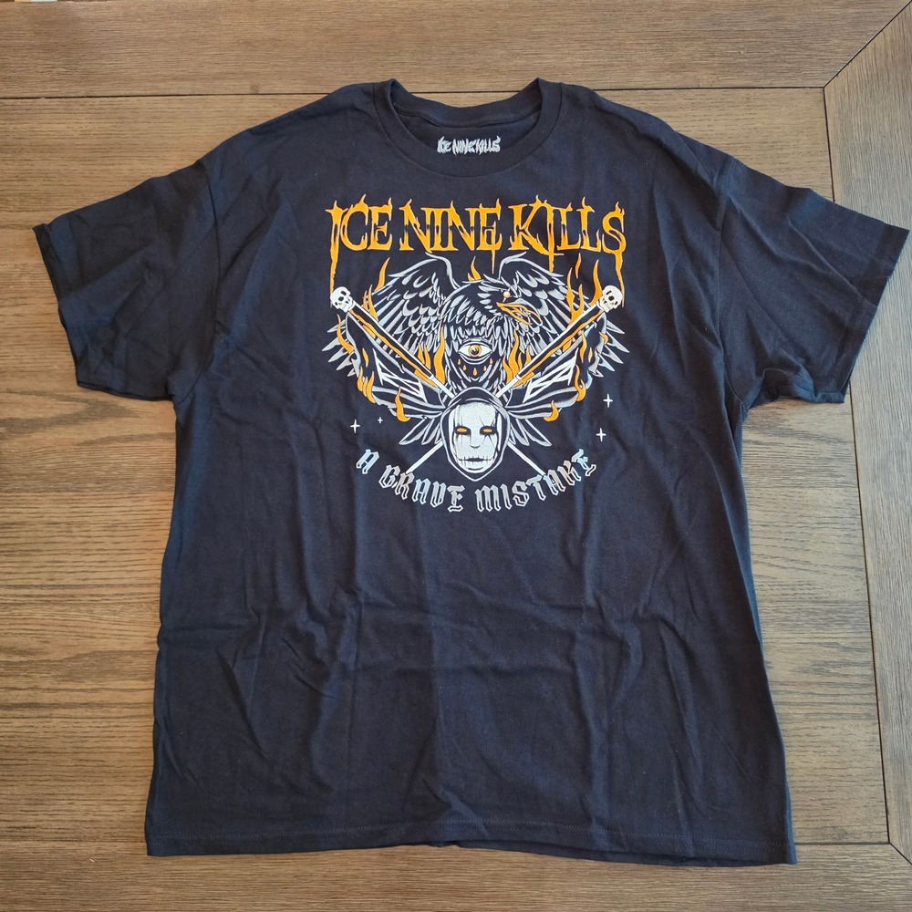 Ice Nine Kills A Grave Mistake Shirt XL Black Band Tee The Crow Metalcore Horror